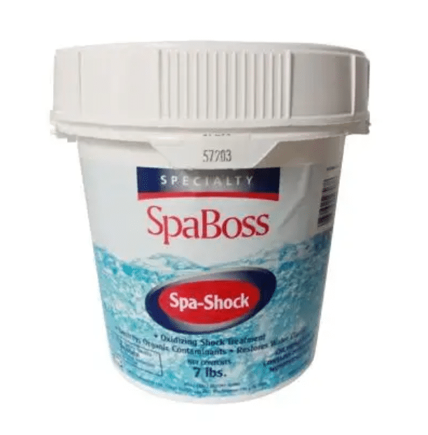 container of spa boss spa shock